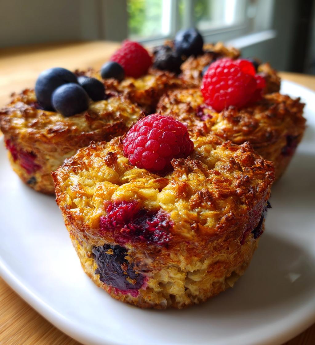 Baked Oatmeal Cups with Berries - detail 1