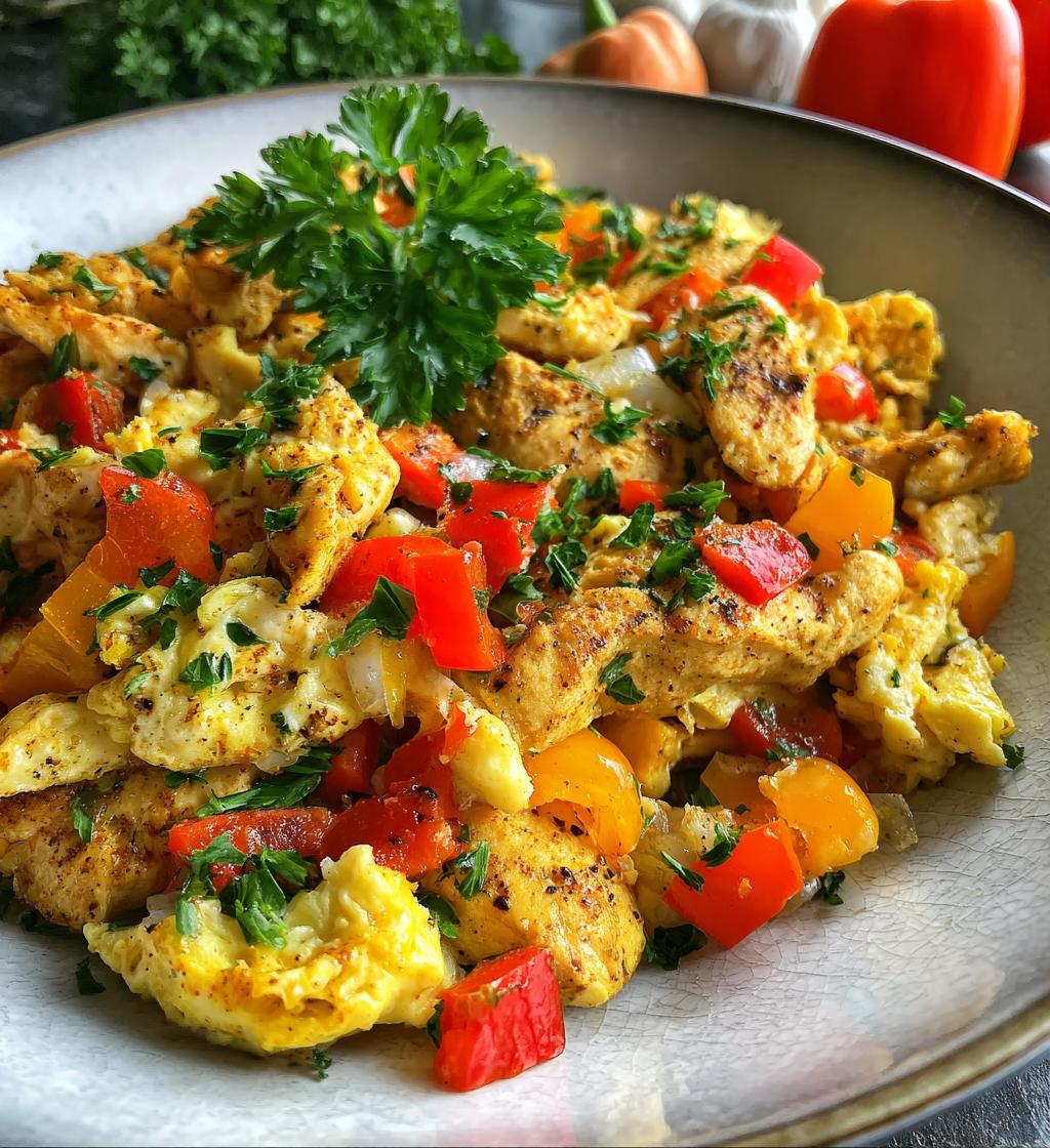 Breakfast Chicken Strips Skillet