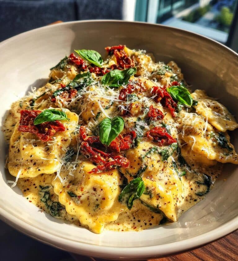 Creamy Sun Dried Tomato Ravioli​