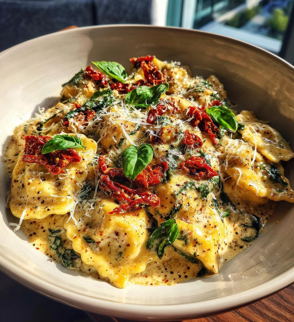 Creamy Sun Dried Tomato Ravioli​