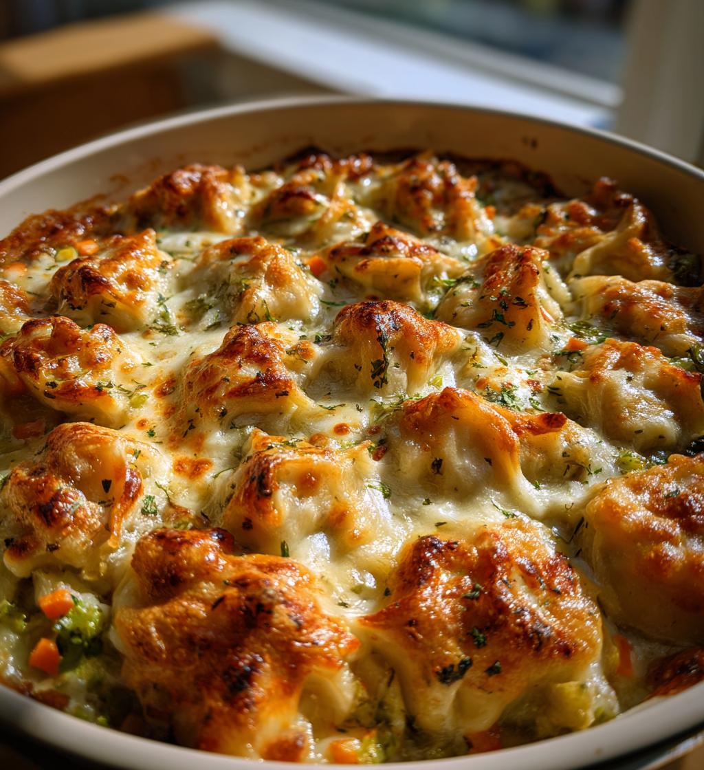 Dumpling Bake (baked casserole using frozen dumplings) - detail 1