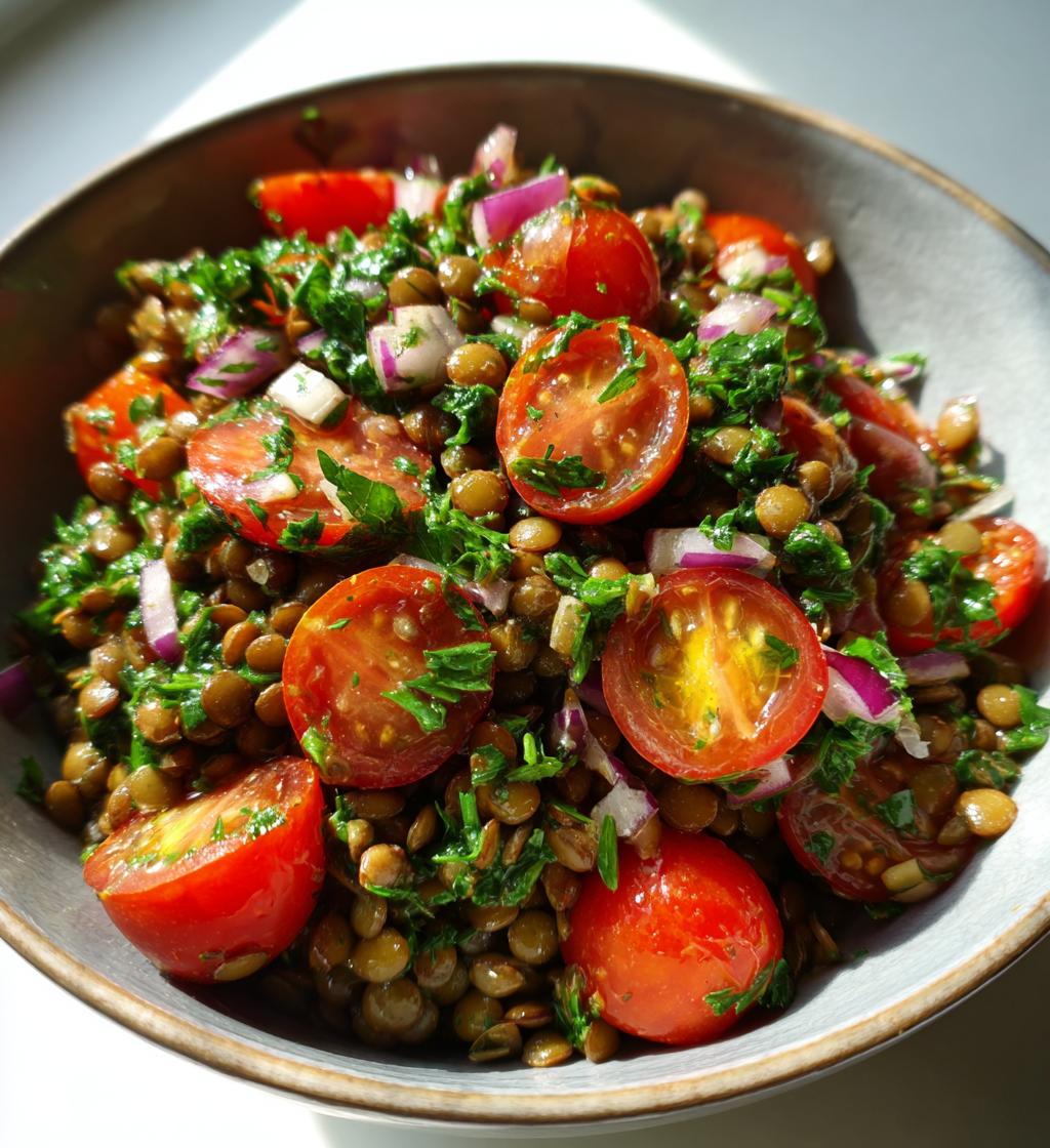 French Lentil Salad with Cherry Tomatoes - detail 1