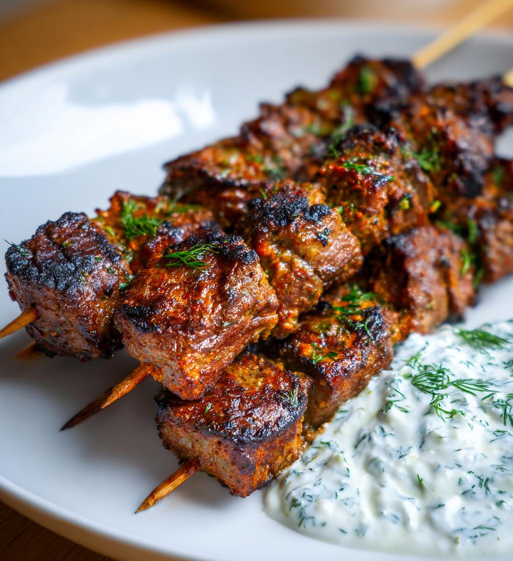 Grilled Halal Beef Skewers with Tzatziki - detail 1