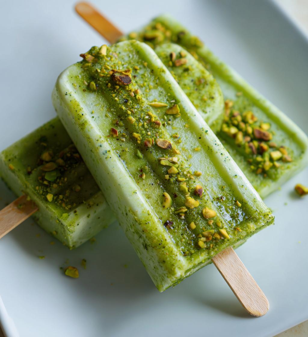 Matcha Pistachio Popsicles - detail 1