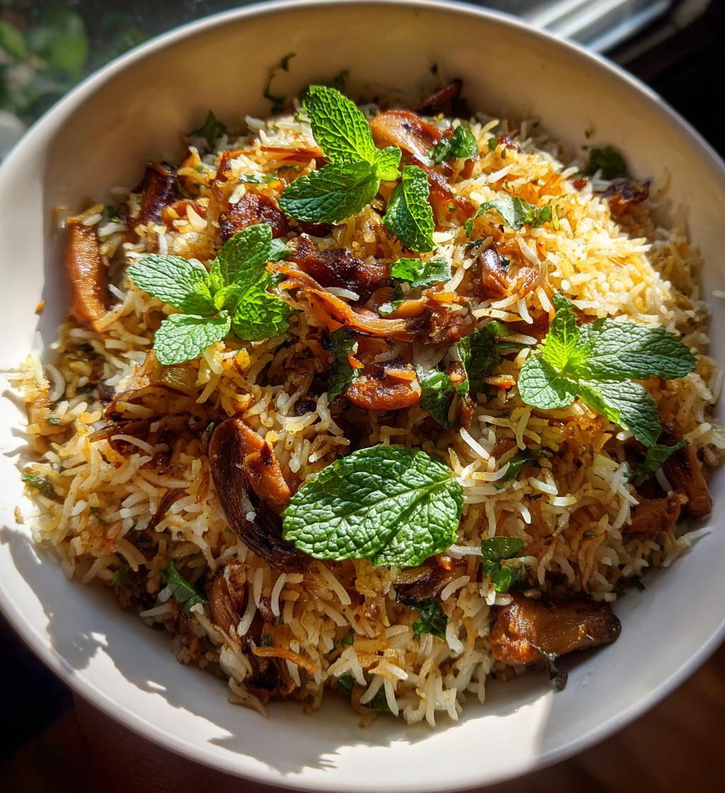 Mushroom Biryani - detail 1
