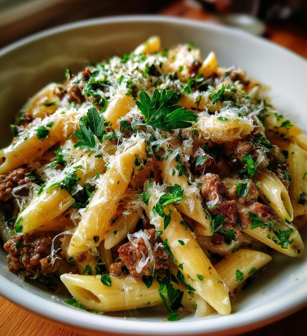 One-Pot Creamy Beef and Garlic Butter Pasta Recipe