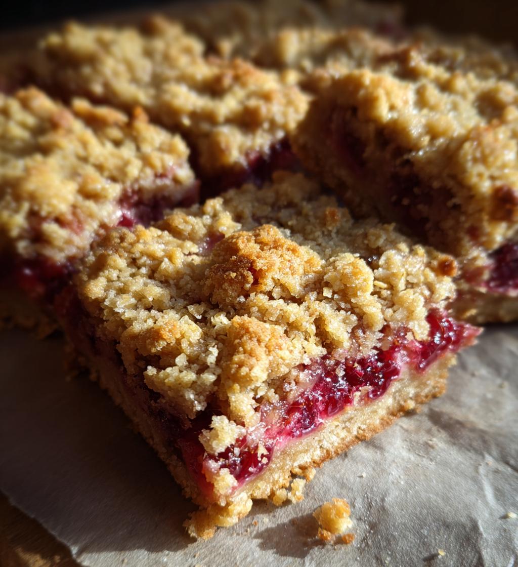 Raspberry Crumble Bars - detail 1