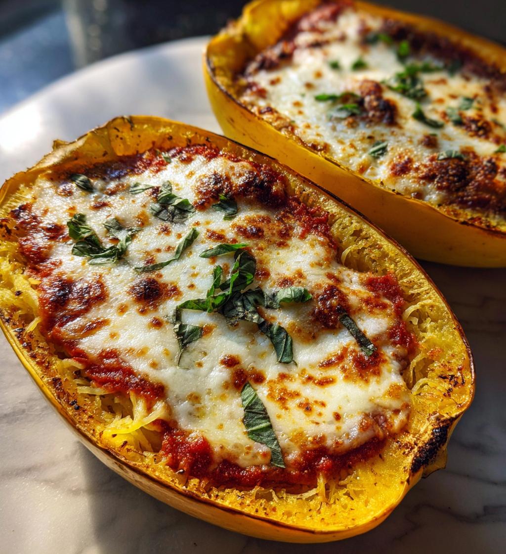 Roasted Garlic Spaghetti Squash Lasagna Boats - detail 1