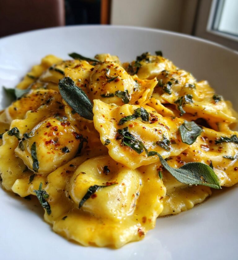 Sage Butter Pumpkin Cheese Ravioli