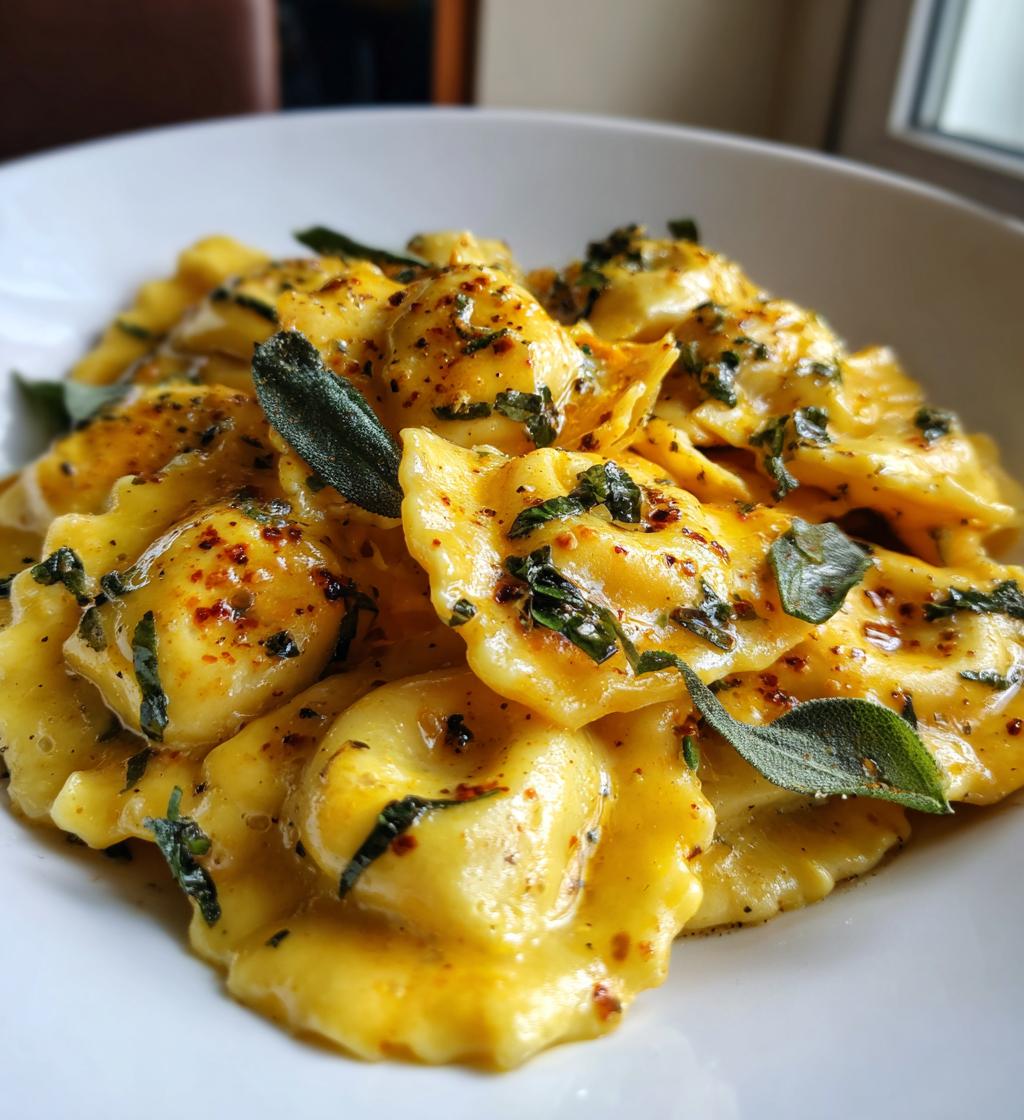 Sage Butter Pumpkin Cheese Ravioli