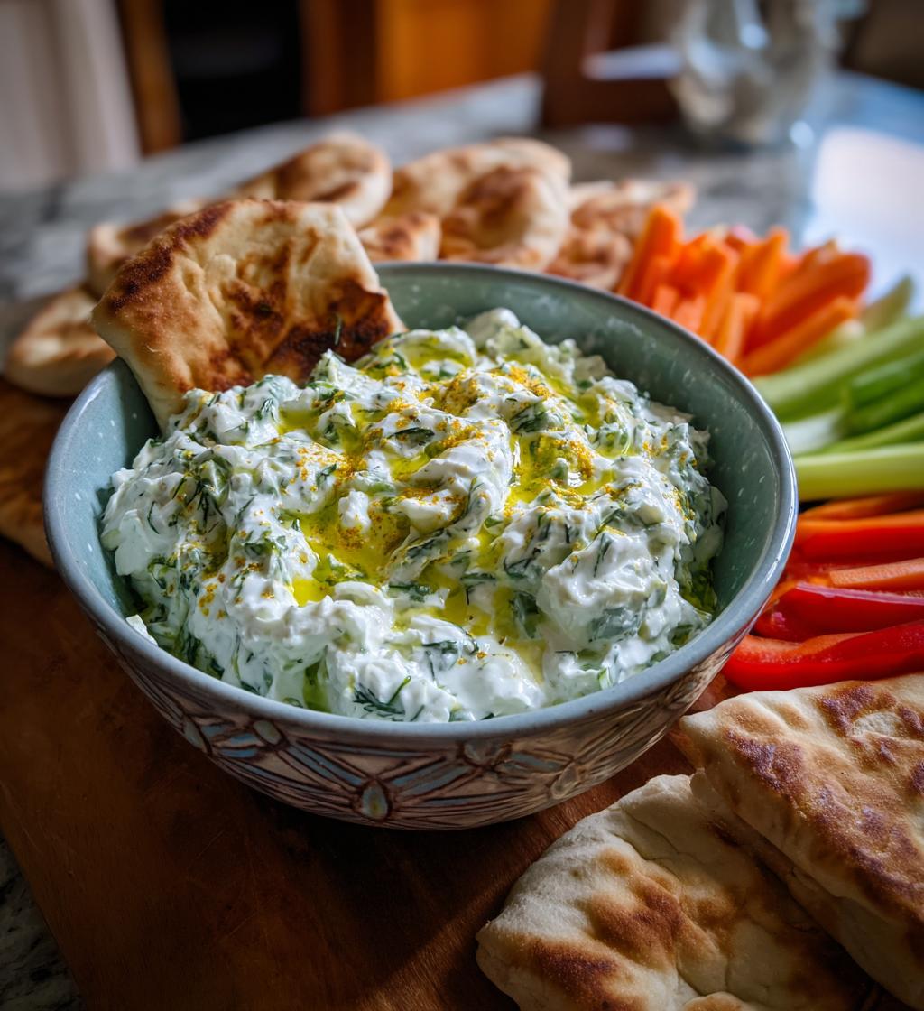 Simple Tzatziki Sauce with Pita and Veg - detail 1