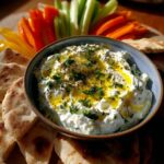 Simple Tzatziki Sauce with Pita and Veg