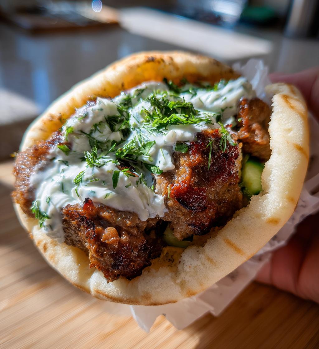 Smashed Beef Kebab with Cucumber Yogurt - detail 1