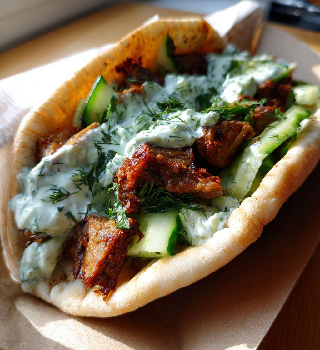 Smashed Beef Kebab with Cucumber Yogurt