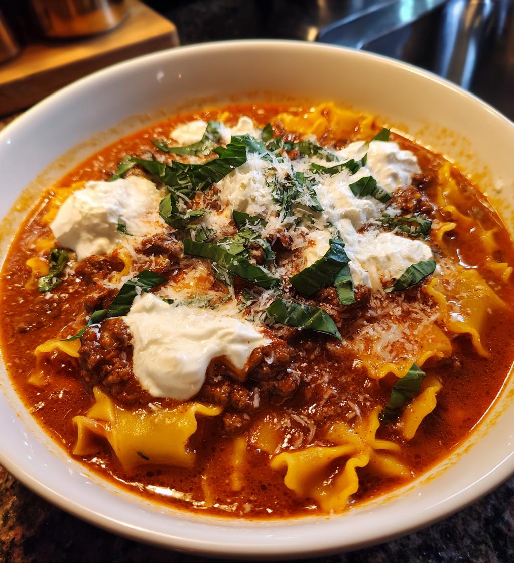 Spicy Lasagna Soup - detail 1