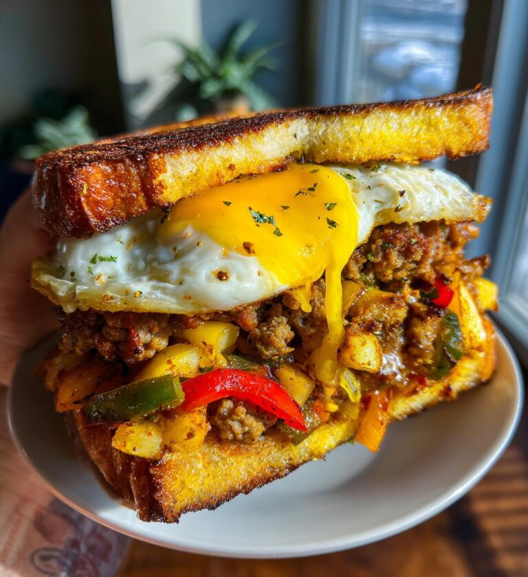 The Ultimate All-In-One Breakfast Hash Sandwich