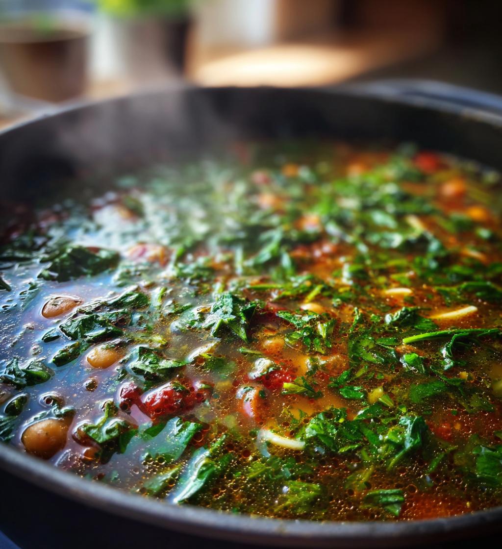 Ash Reshteh (Persian Noodle & Herb Soup) - detail 1