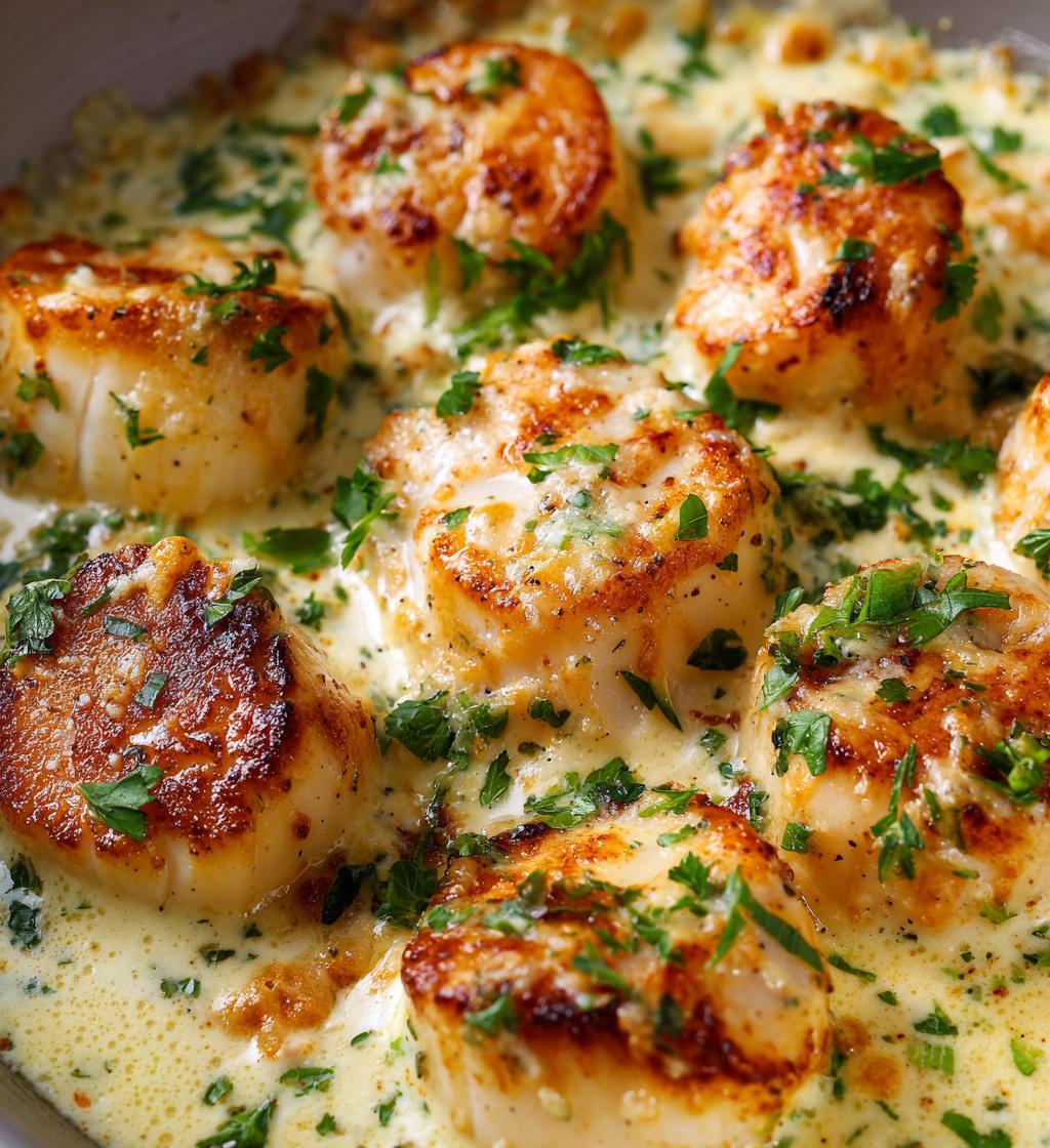 Baked Scallops in Creamy Garlic Sauce - detail 1