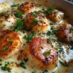 Baked Scallops in Creamy Garlic Sauce