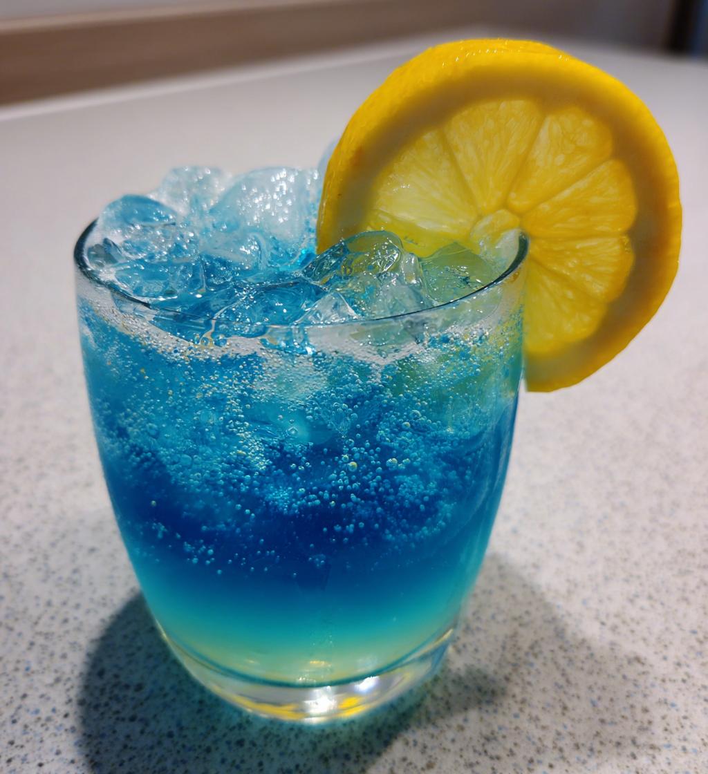 Blue Lagoon Mocktail (Blue Curacao Syrup & Sprite) - detail 1