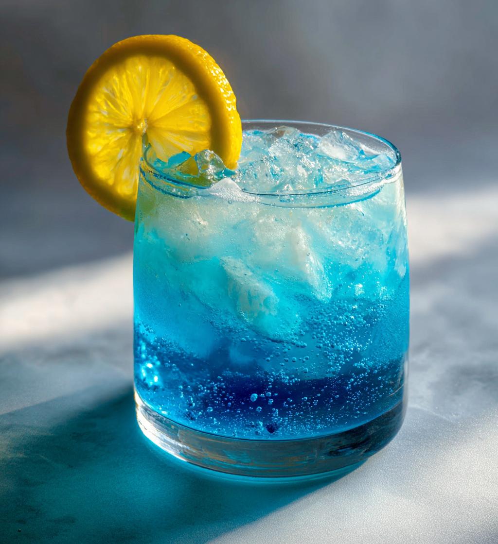 Blue Lagoon Mocktail (Blue Curacao Syrup & Sprite)