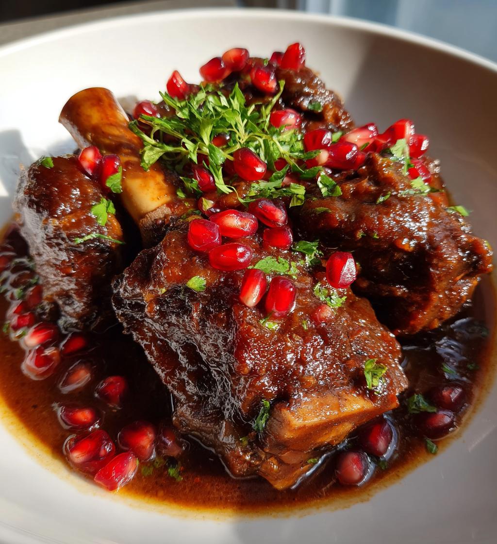 Braised Lamb Shanks in Pomegranate Juice