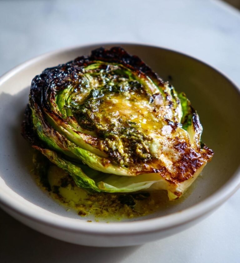 Charred Hispi Cabbage with Miso Butter
