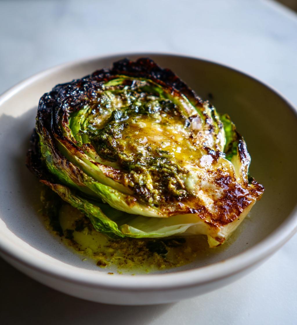 Charred Hispi Cabbage with Miso Butter