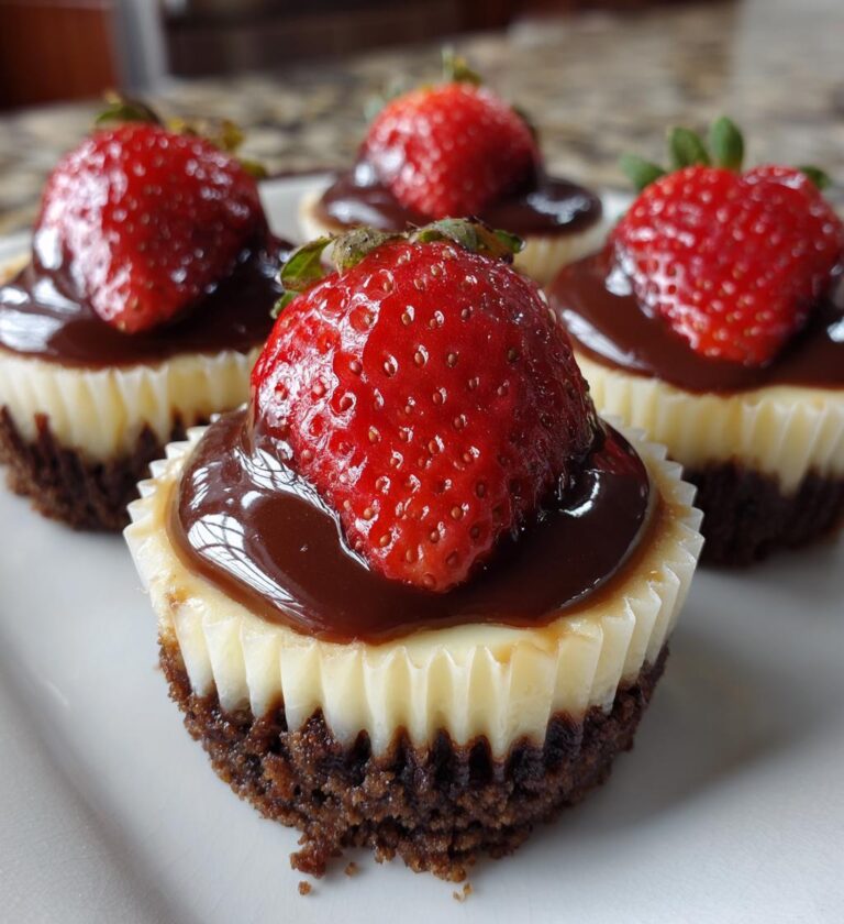 Chocolate Covered Strawberry Cheesecakes