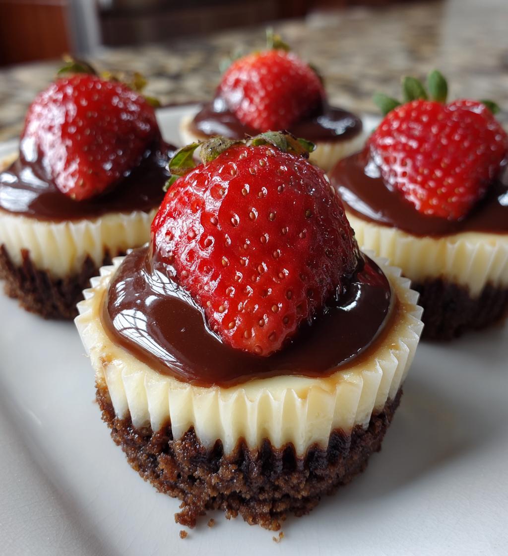 Chocolate Covered Strawberry Cheesecakes