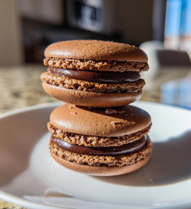 Chocolate Rosewater Macarons