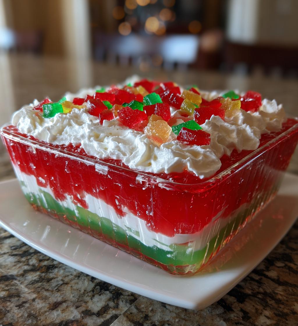 Christmas Jello Dessert - detail 1