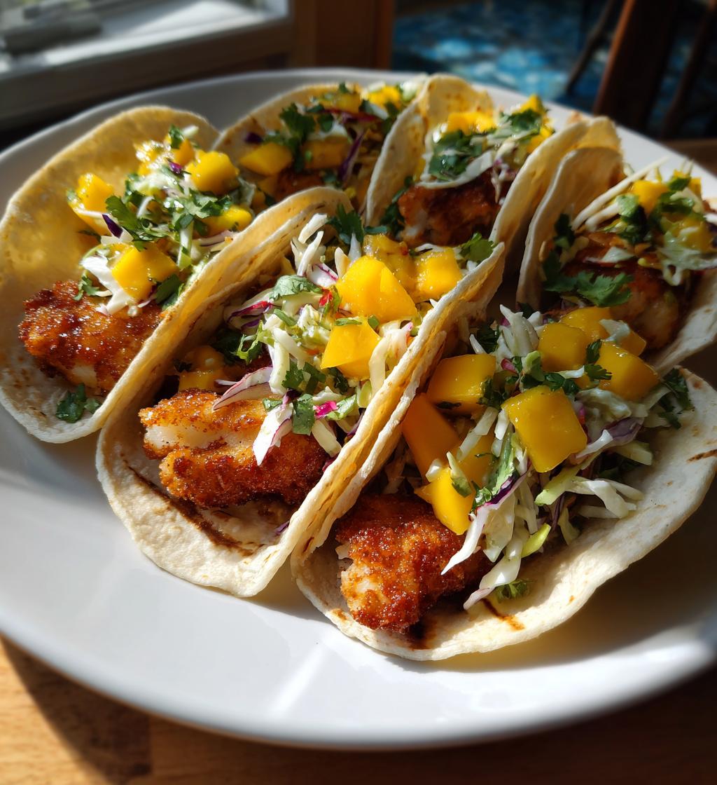 Crispy Fish Tacos with Mango Slaw - detail 1