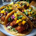 Crispy Fish Tacos with Mango Slaw