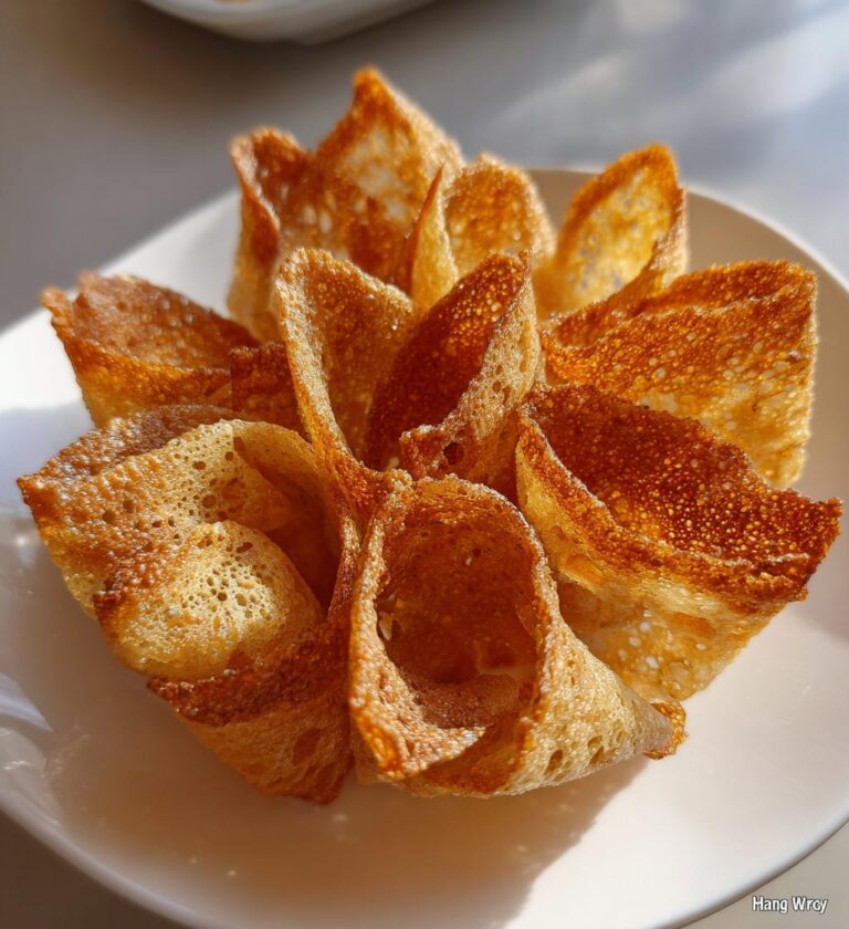 Crispy Rice Paper "Flower" Dumplings