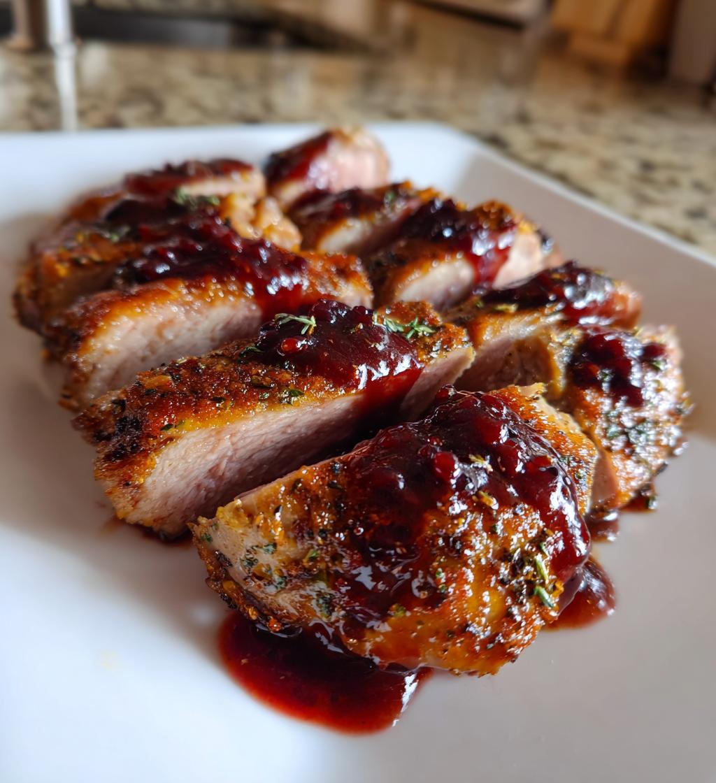 Crispy Skin Duck Breast with Blackberry Sauce