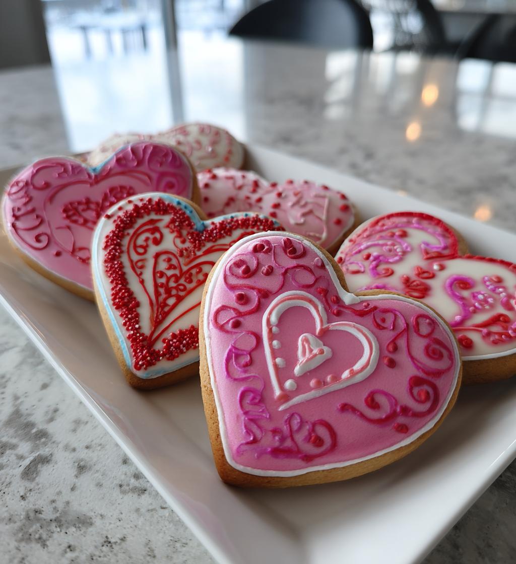 Decorated Valentine Sugar Cookies - detail 1