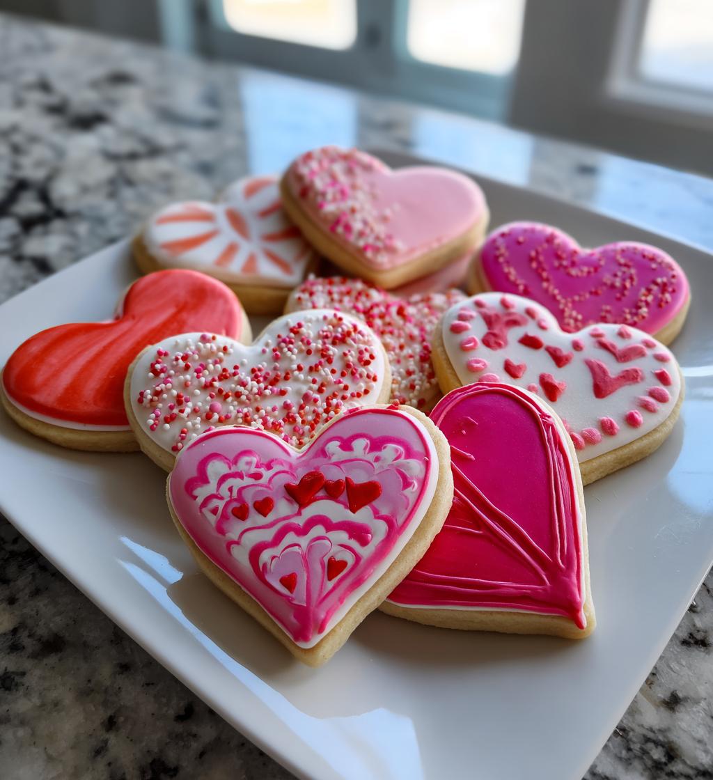 Decorated Valentine Sugar Cookies