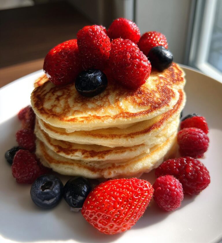 Fluffy Soufflé Pancakes with Fresh Berries