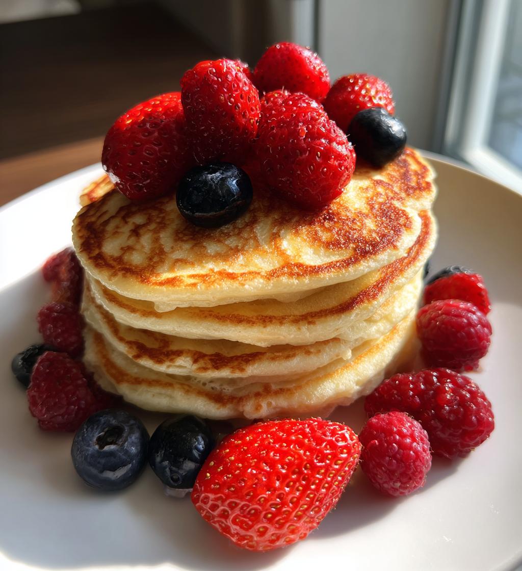 Fluffy Soufflé Pancakes with Fresh Berries