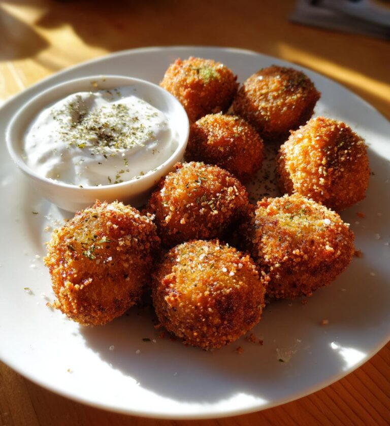 Fried Olives with Labneh Dip