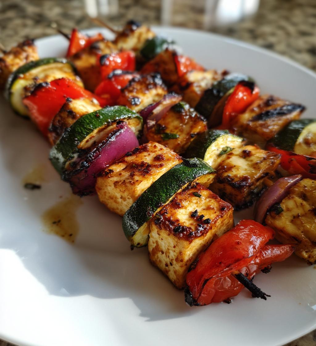Halloumi and Veggie Skewers