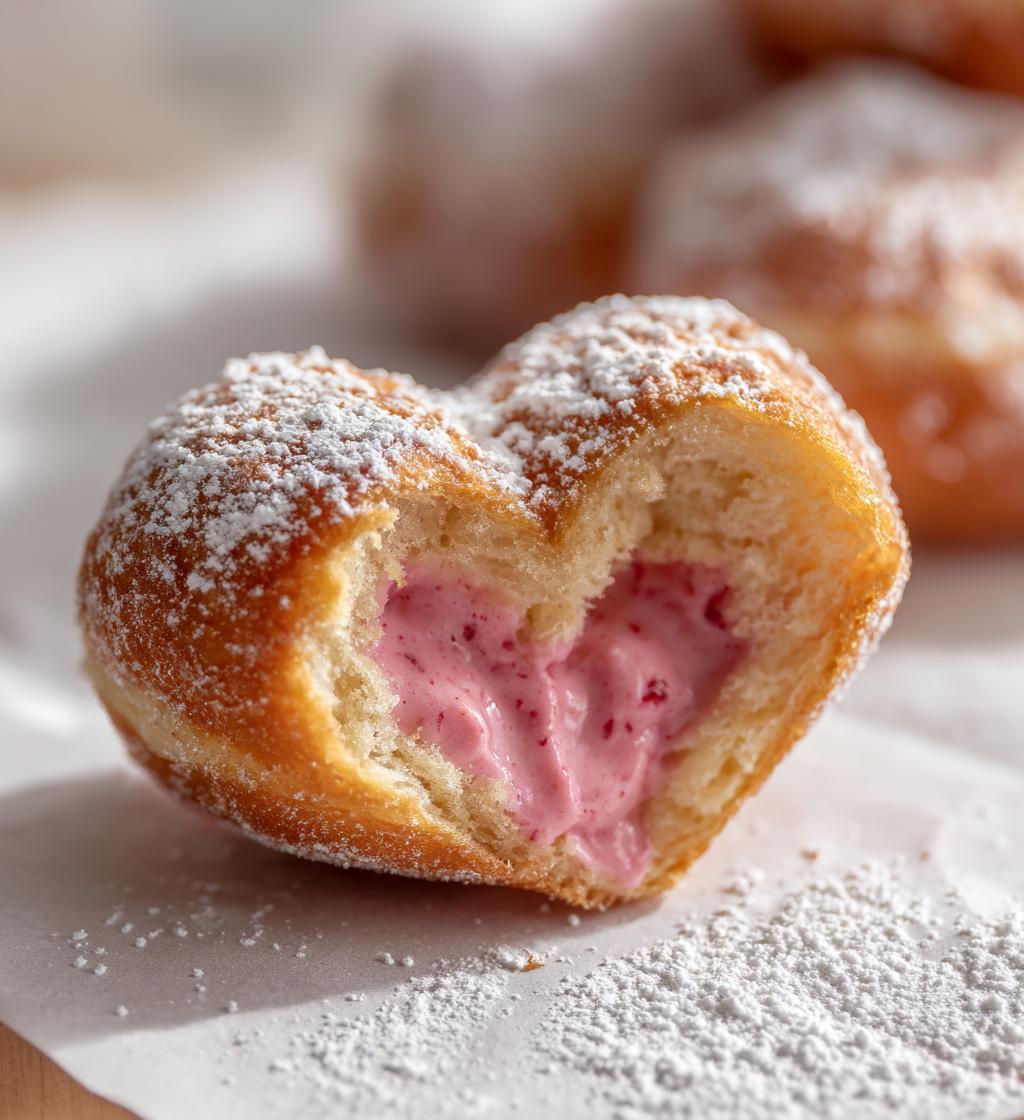 Heart Shaped Strawberry Cheesecake Donuts - detail 1