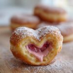 Heart Shaped Strawberry Cheesecake Donuts