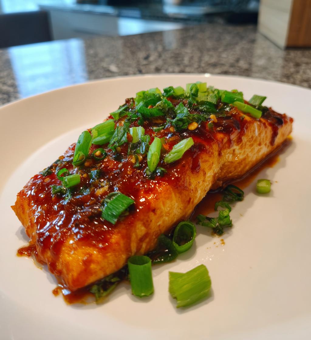 Honey Sriracha Glazed Salmon - detail 1