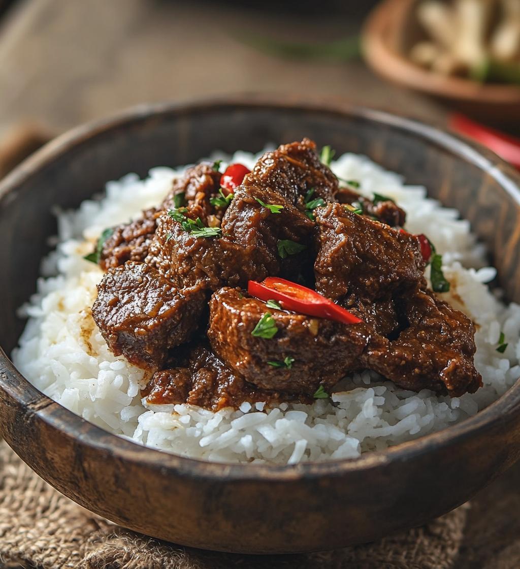 Indonesian Beef Rendang (Traditional coconut-braised beef) - detail 1