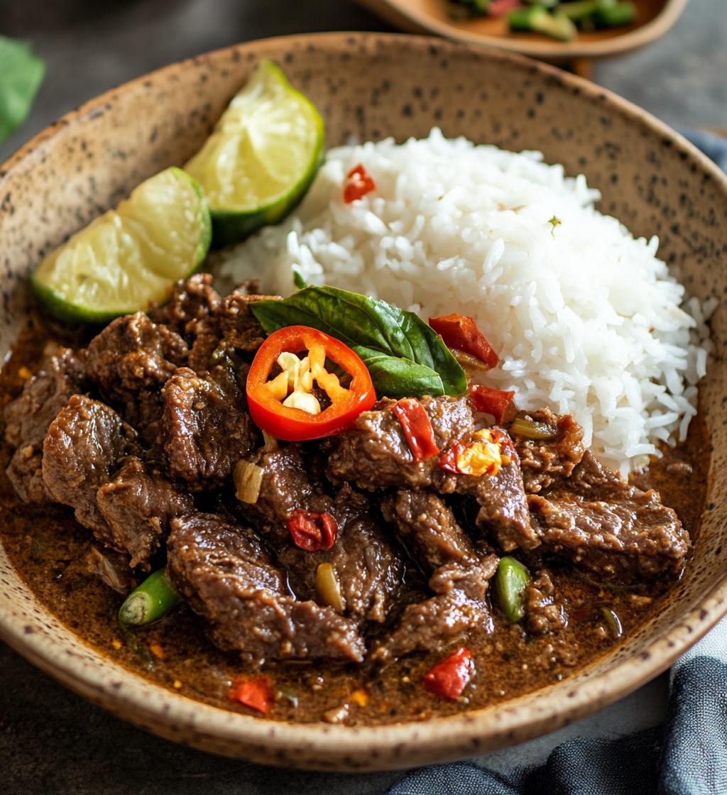 Indonesian Beef Rendang (Traditional coconut-braised beef)