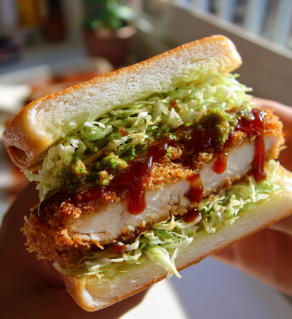 Japanese Chicken Katsu Sando (On fluffy milk bread) - detail 1
