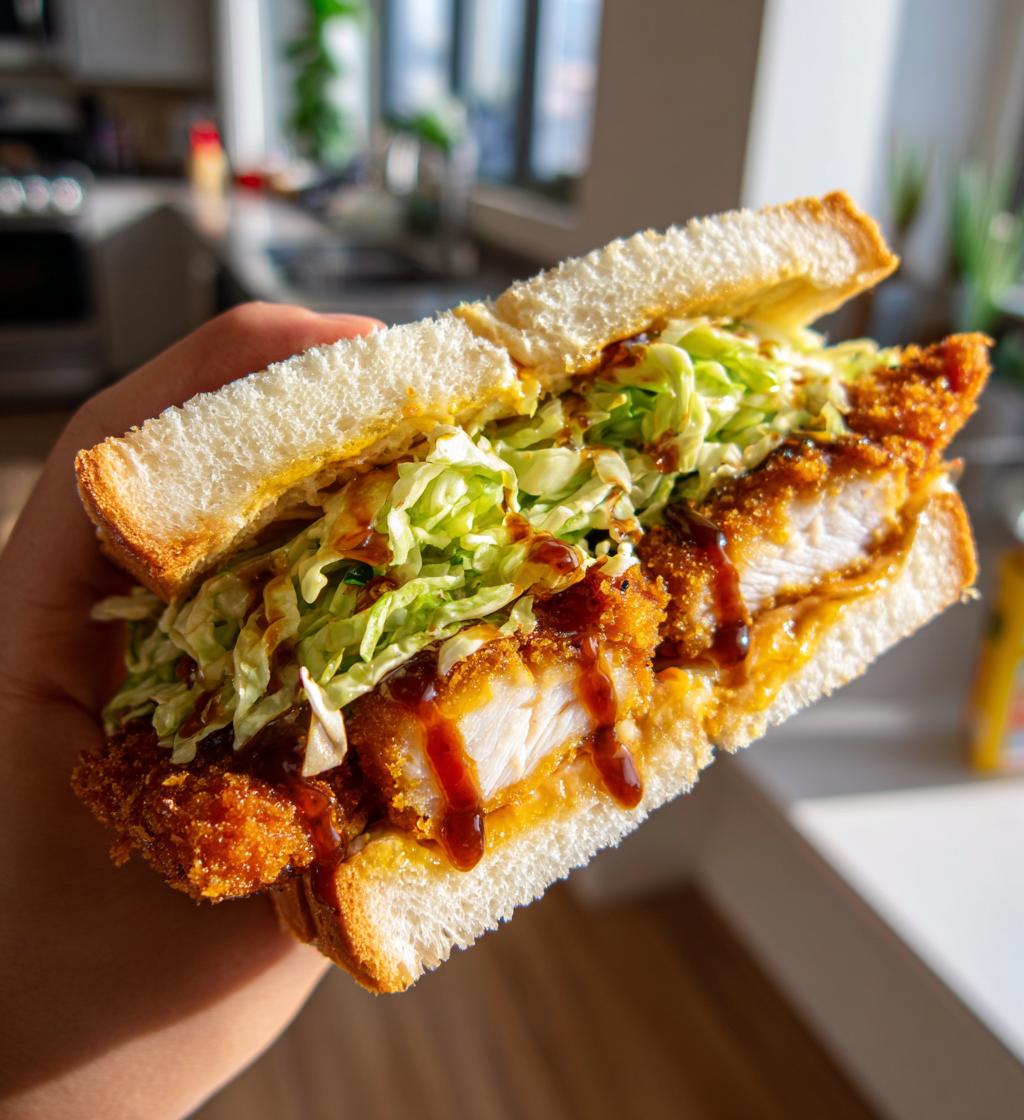 Japanese Chicken Katsu Sando (On fluffy milk bread)