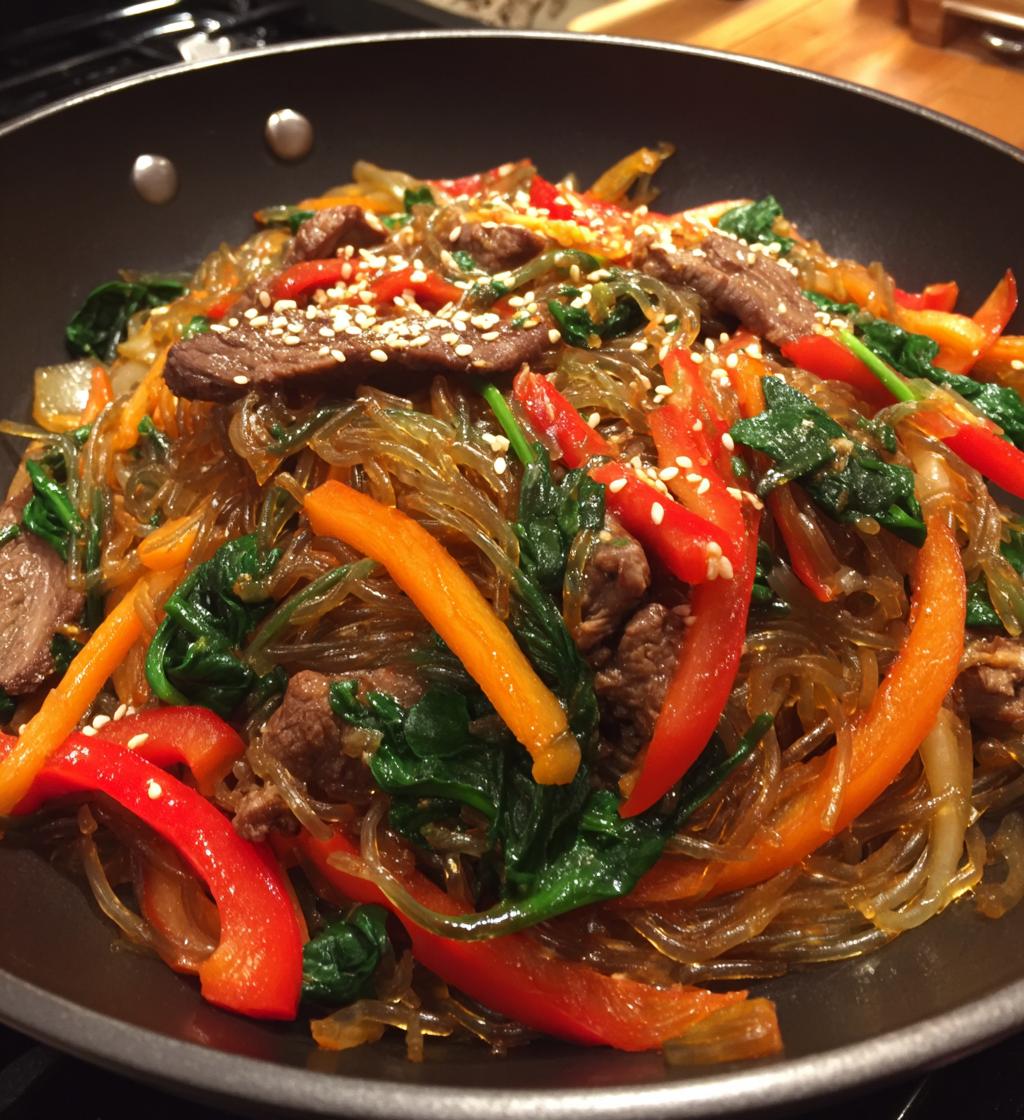 Japchae (Sweet Potato Glass Noodles) - detail 1